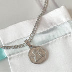 dainty cherub necklace silver