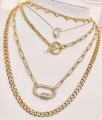 dainty floating crystal necklace stack