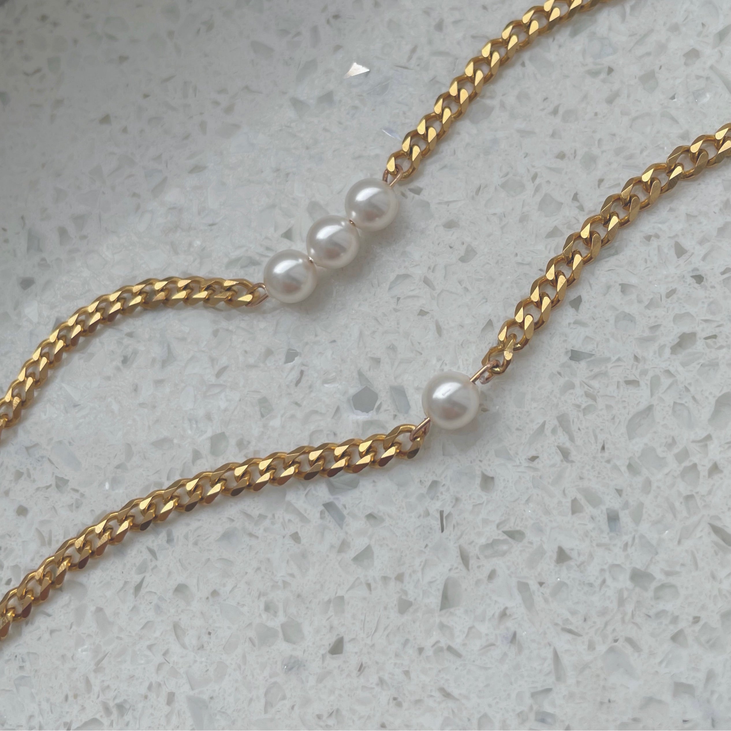 dainty pearl gold necklaces