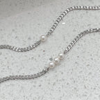 dainty pearl necklaces silver