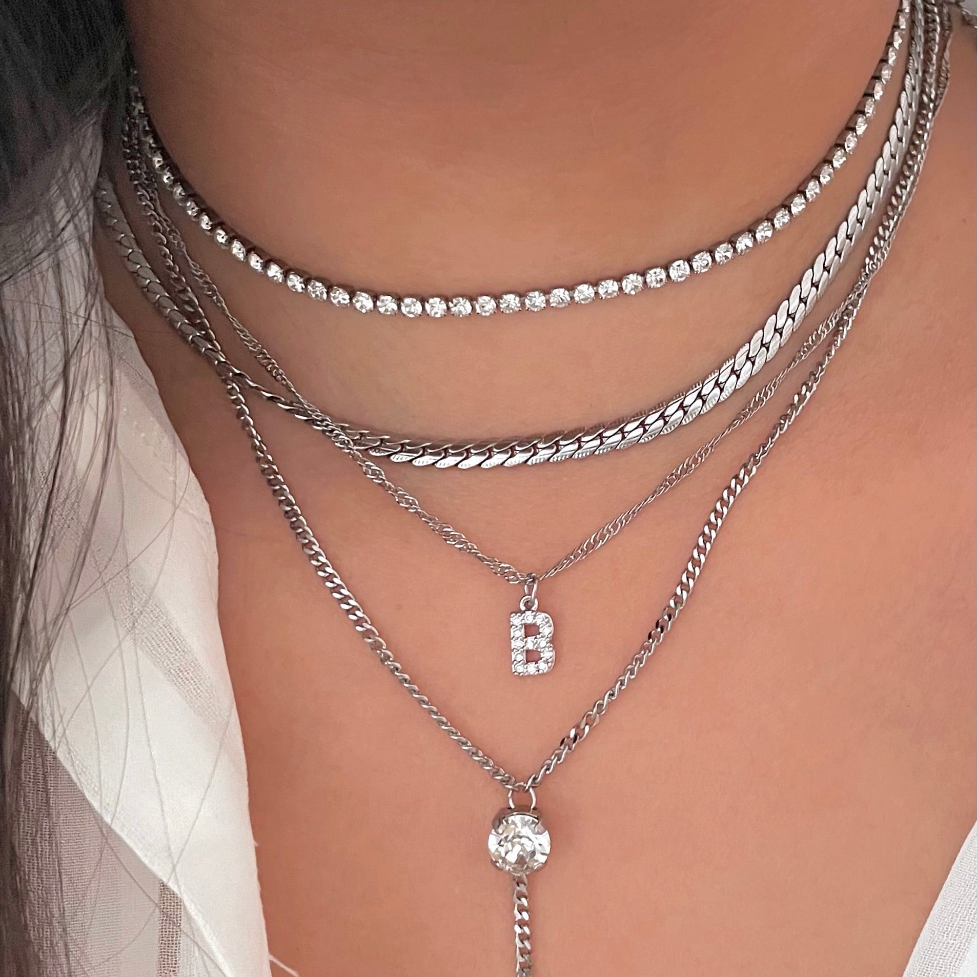 dainty waterproof silver necklaces