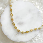 gold coffee bean necklace stainless steel