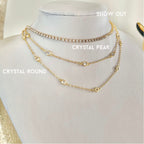 gold dainty crystal necklaces