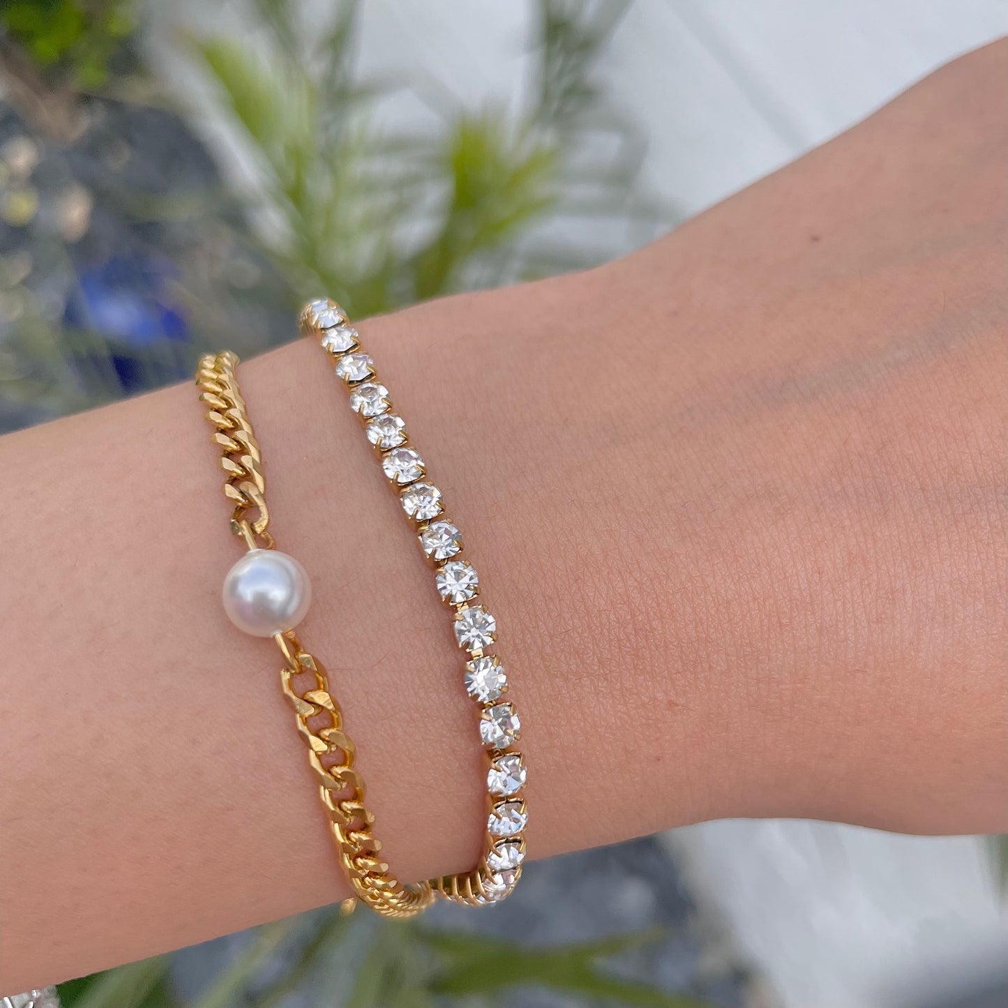 waterproof gold tennis bracelet