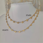 gold star necklace and gold heart necklace UK