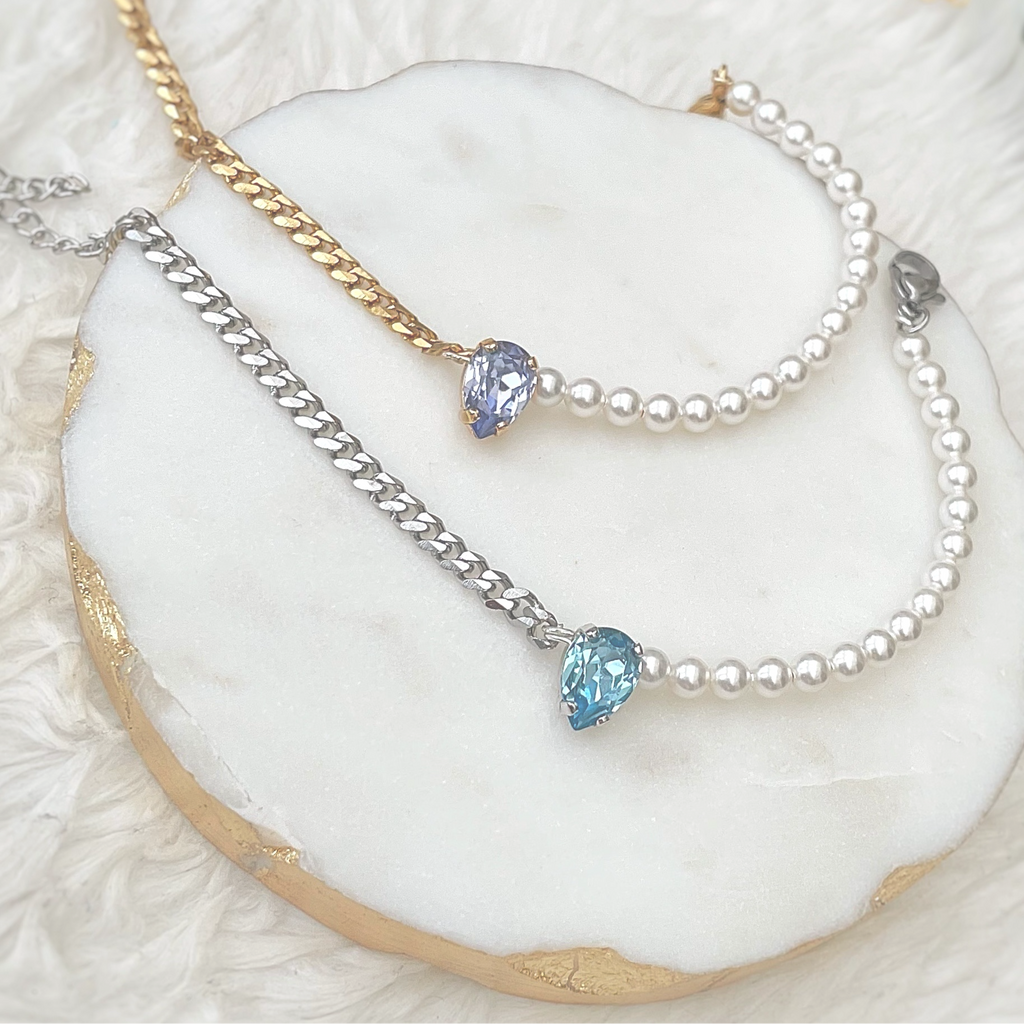 half chain half pearl bracelets