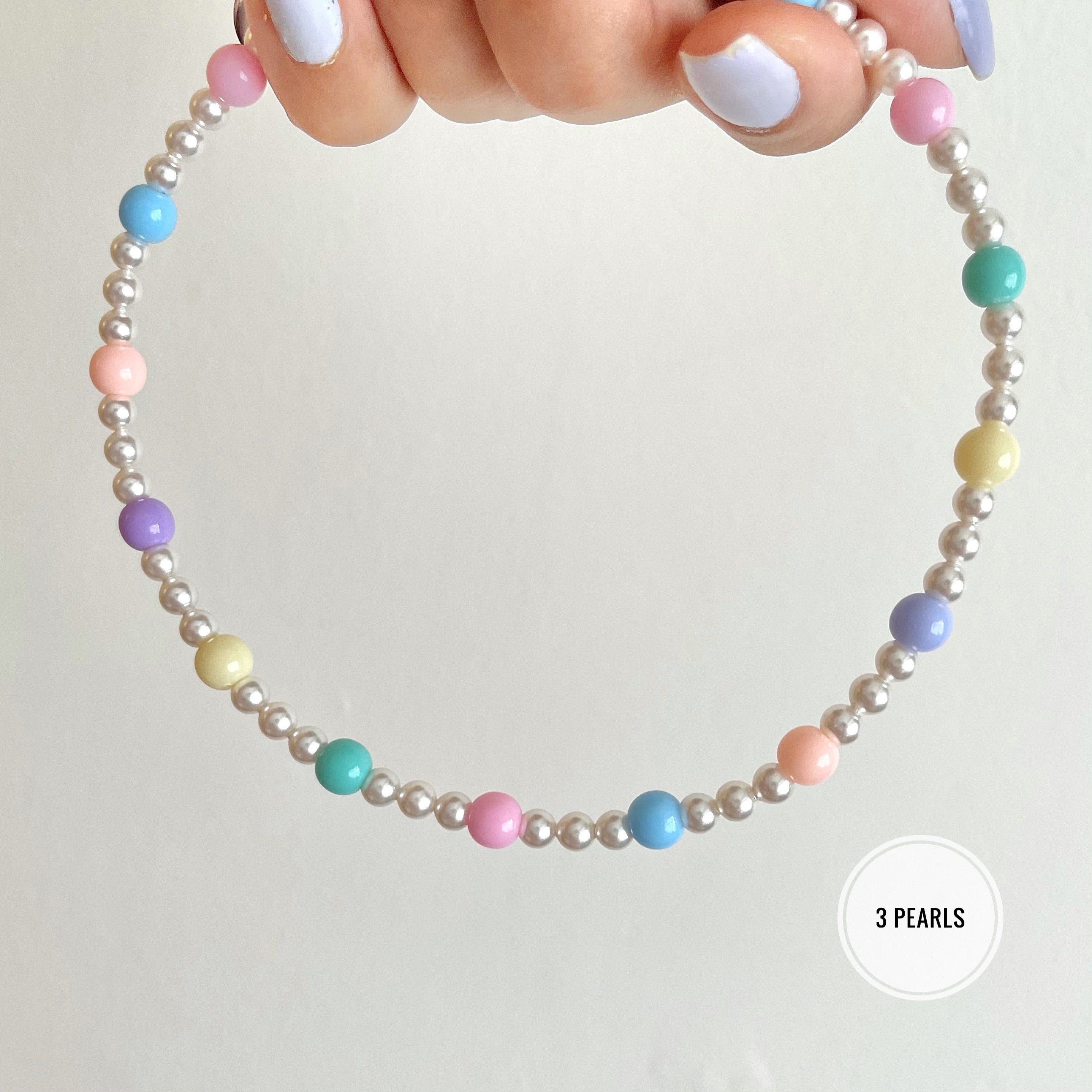 handmade pastel beaded necklace