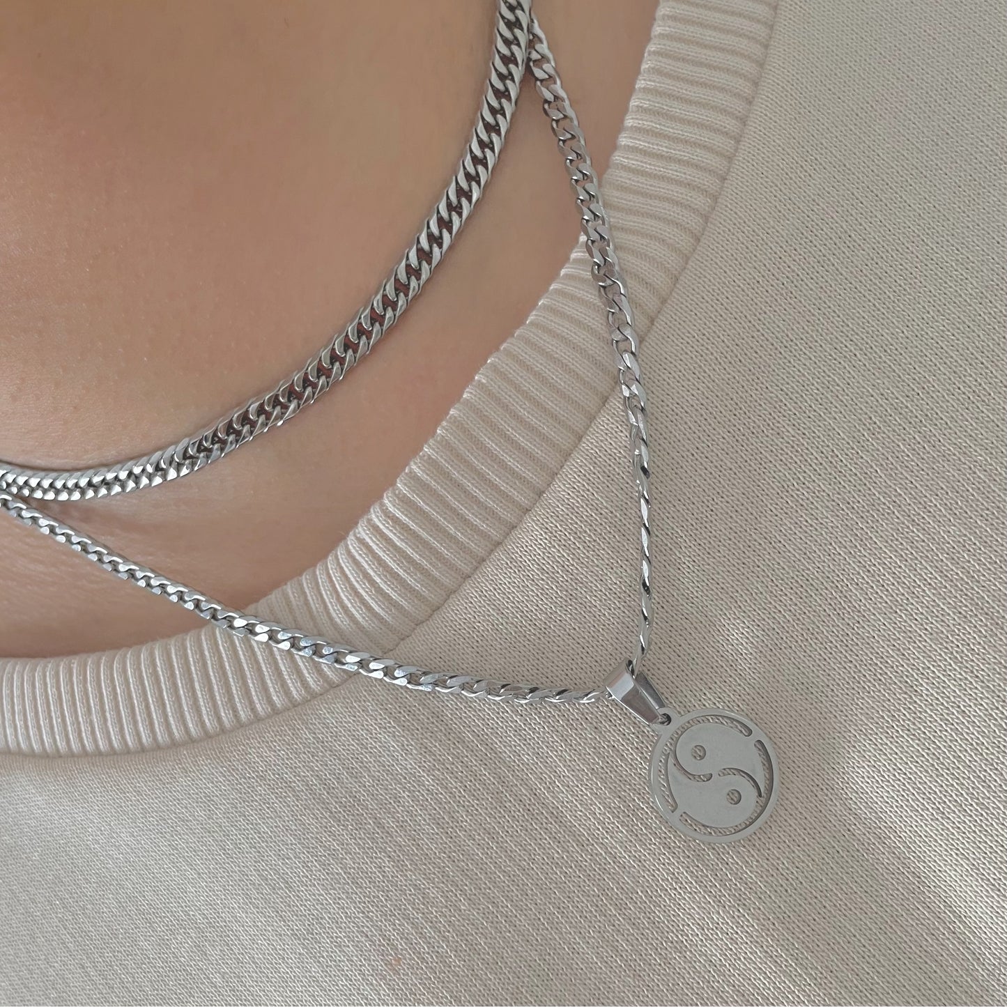 Silver Yin and Yang Necklace