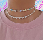 pastel and beaded pearl necklace