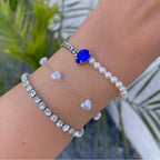 silver tennis bracelet pearl bracelets