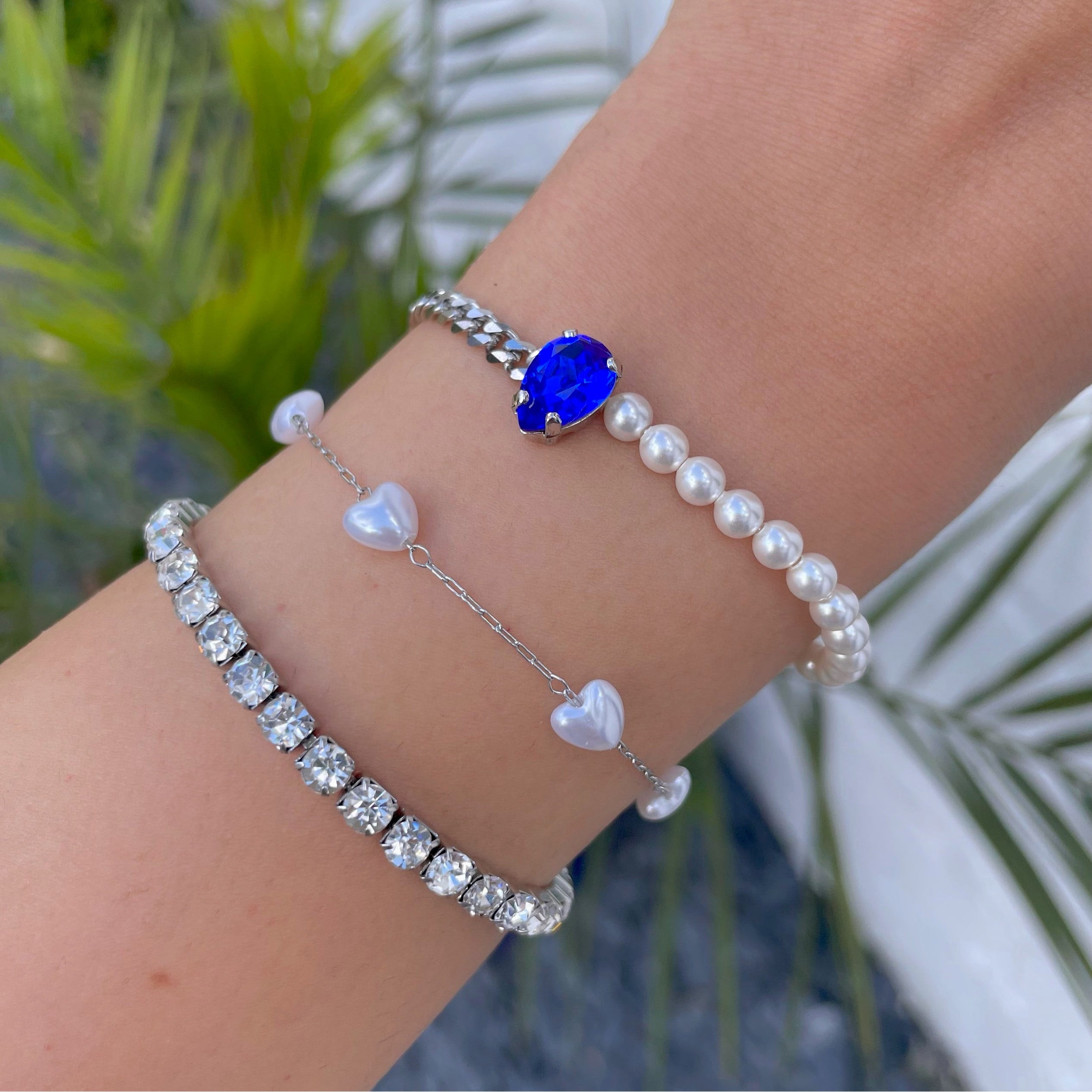 silver tennis bracelet pearl bracelets