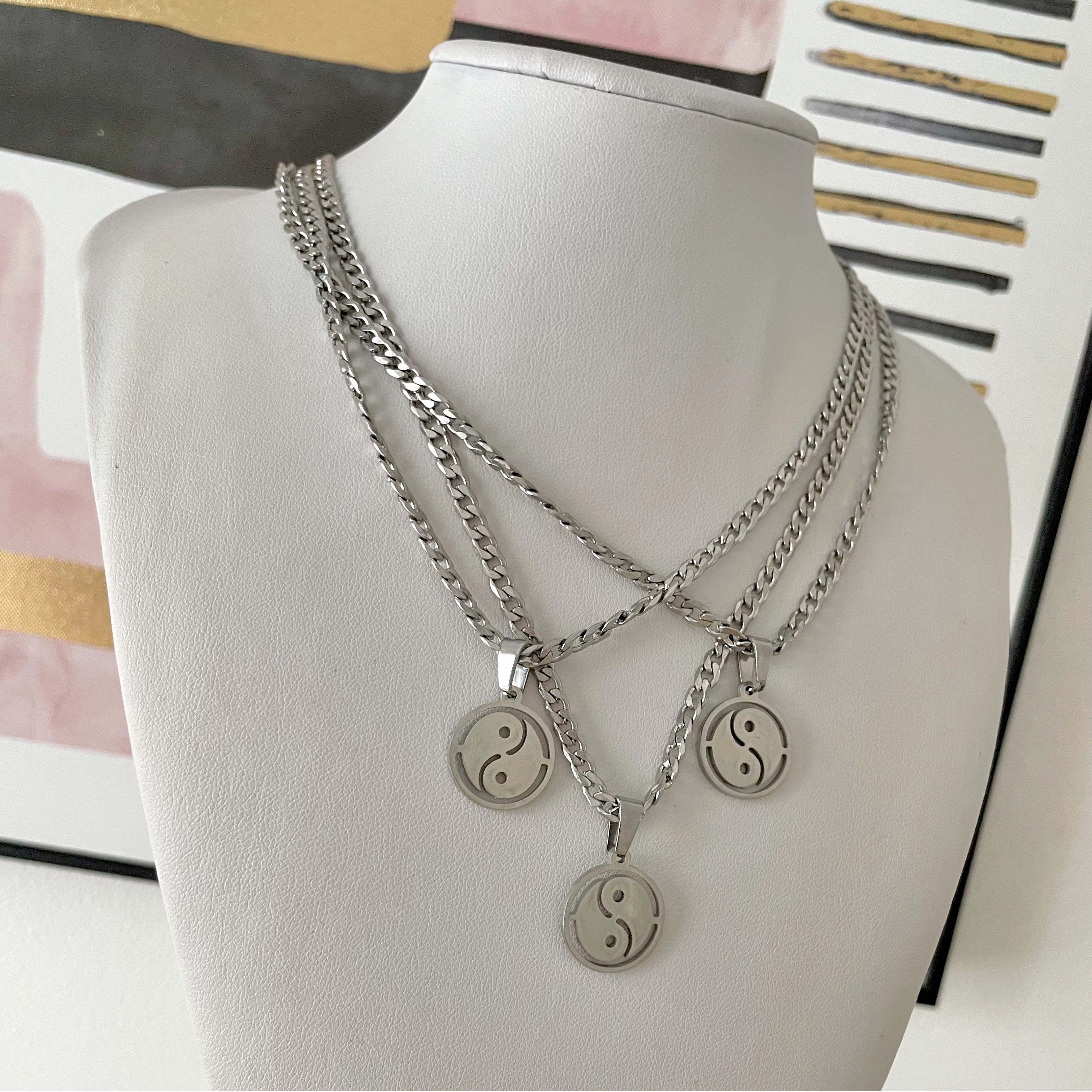 silver yin yang necklace