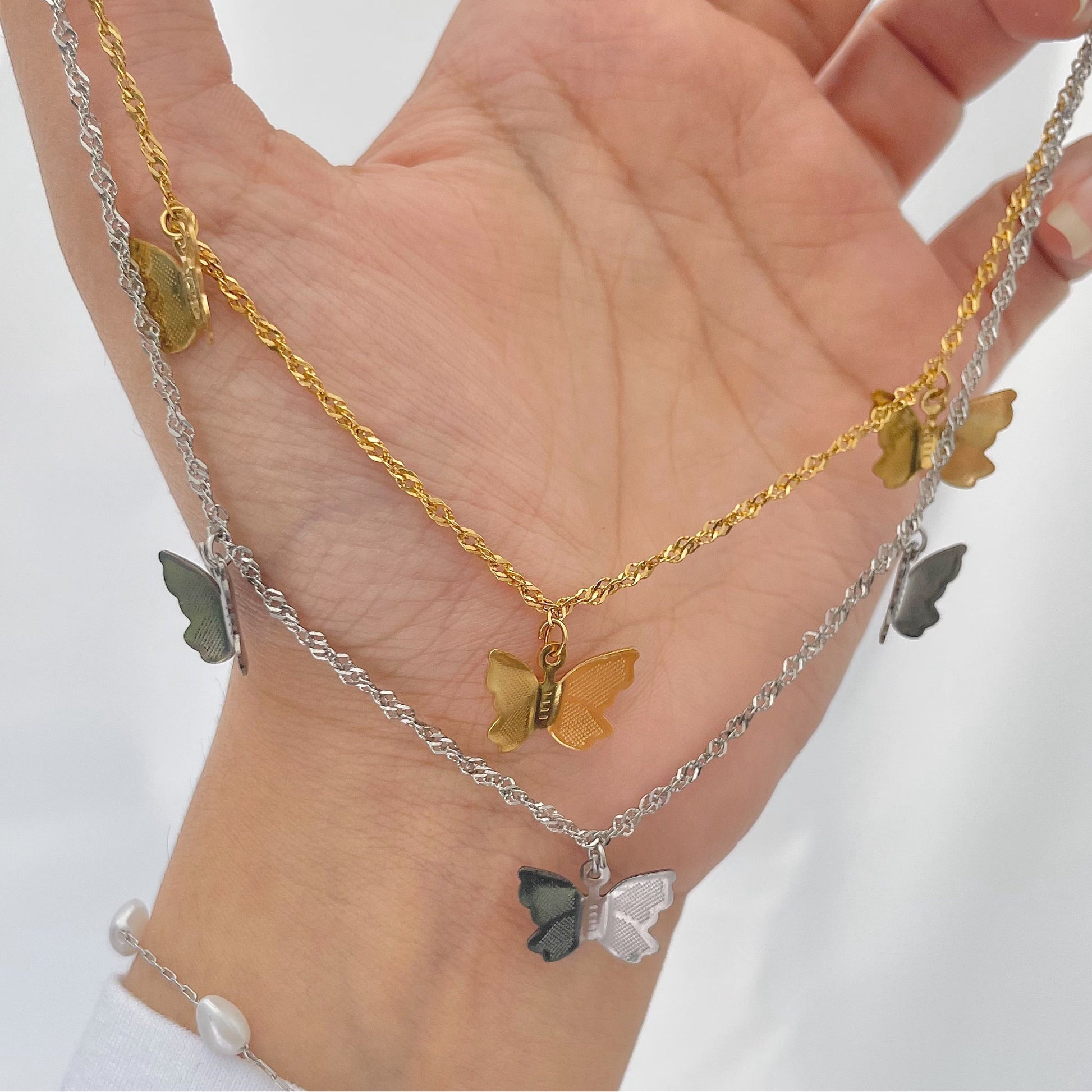 stainless steel butterfly necklace