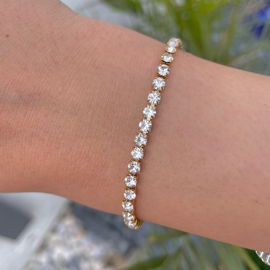 waterproof gold tennis bracelet