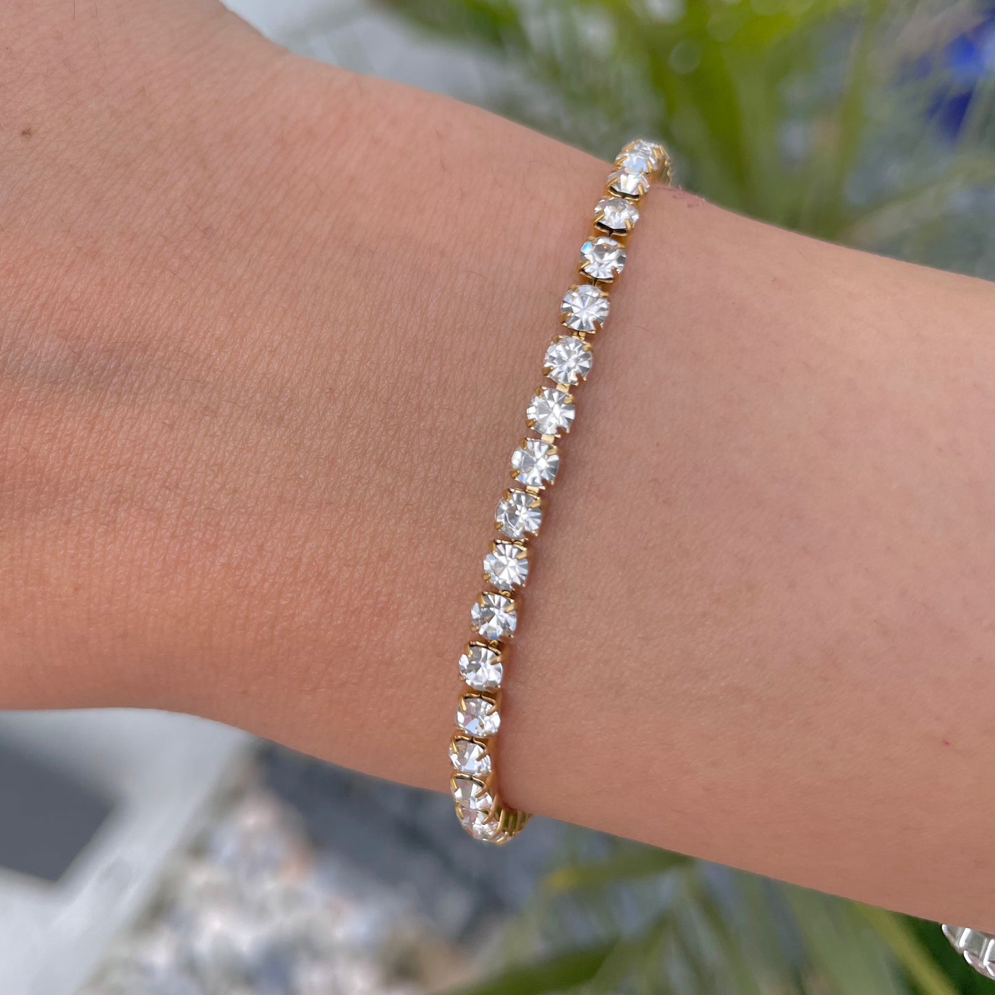 waterproof gold tennis bracelet
