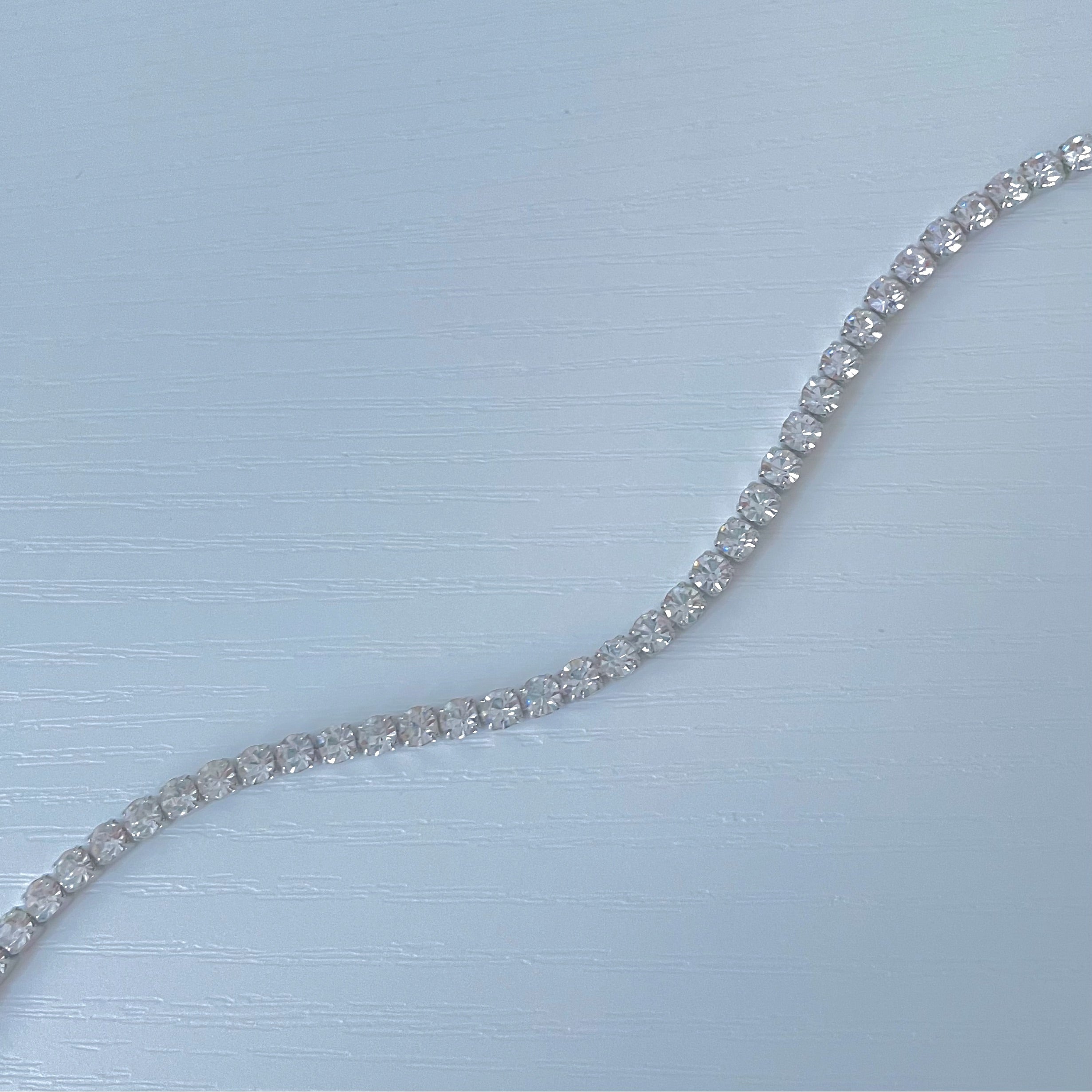 waterproof tennis necklace silver